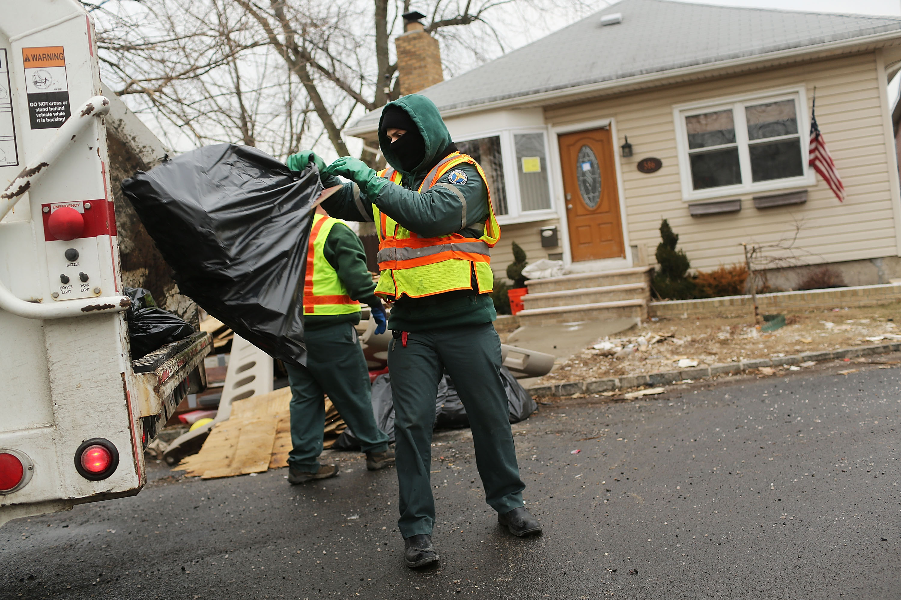 And the garbage trucks arrive with shocking alacrity.