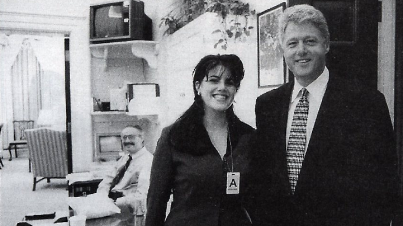 monica lewinsky and bill clinton circa 1995 AP